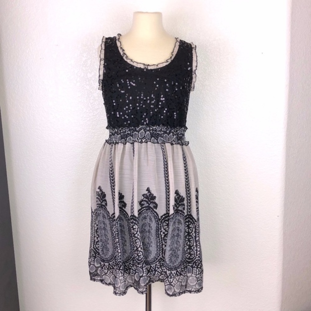 American Rag Black & Tan Sequin Dress (size XS)